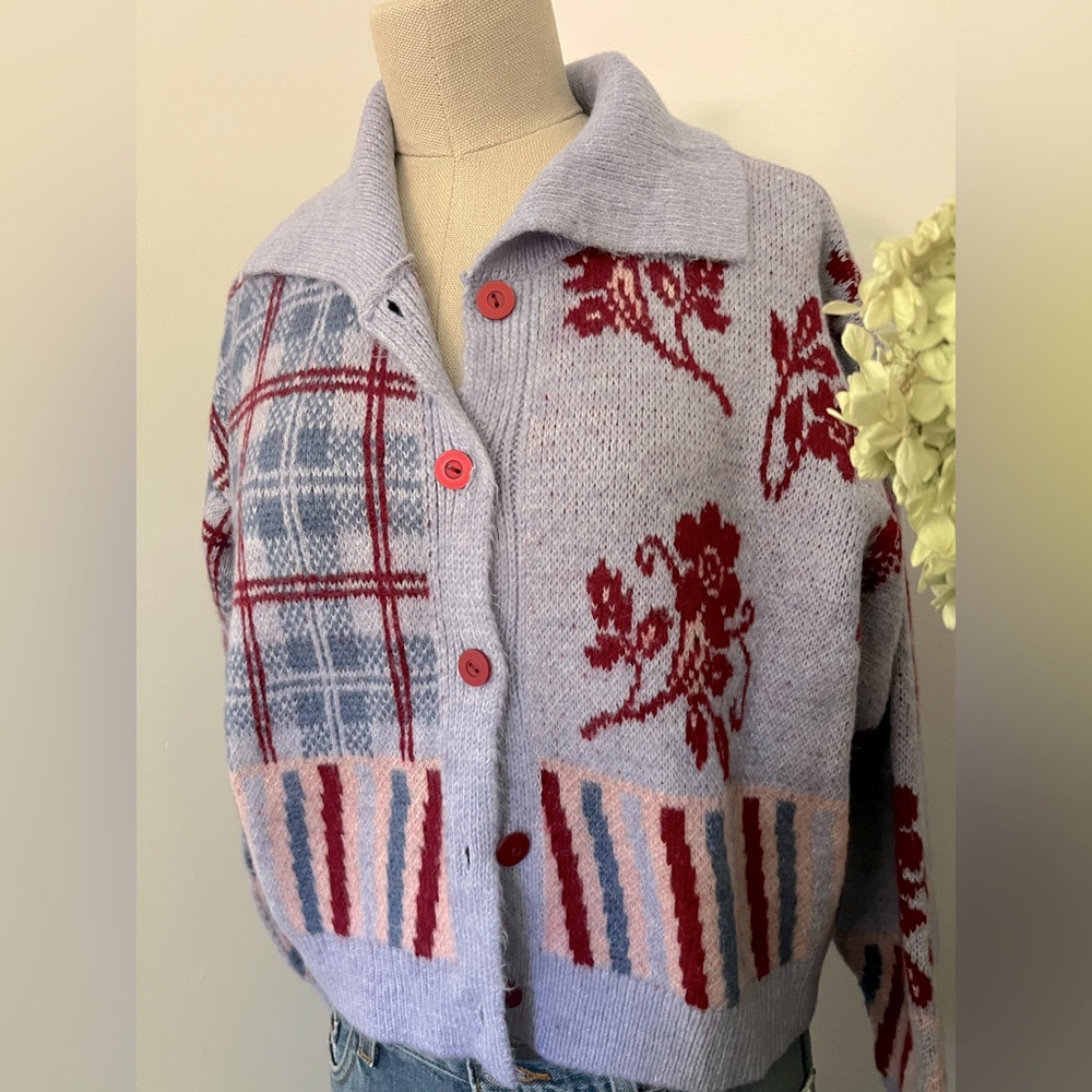 ZARA Intarsia Cardigan, size L